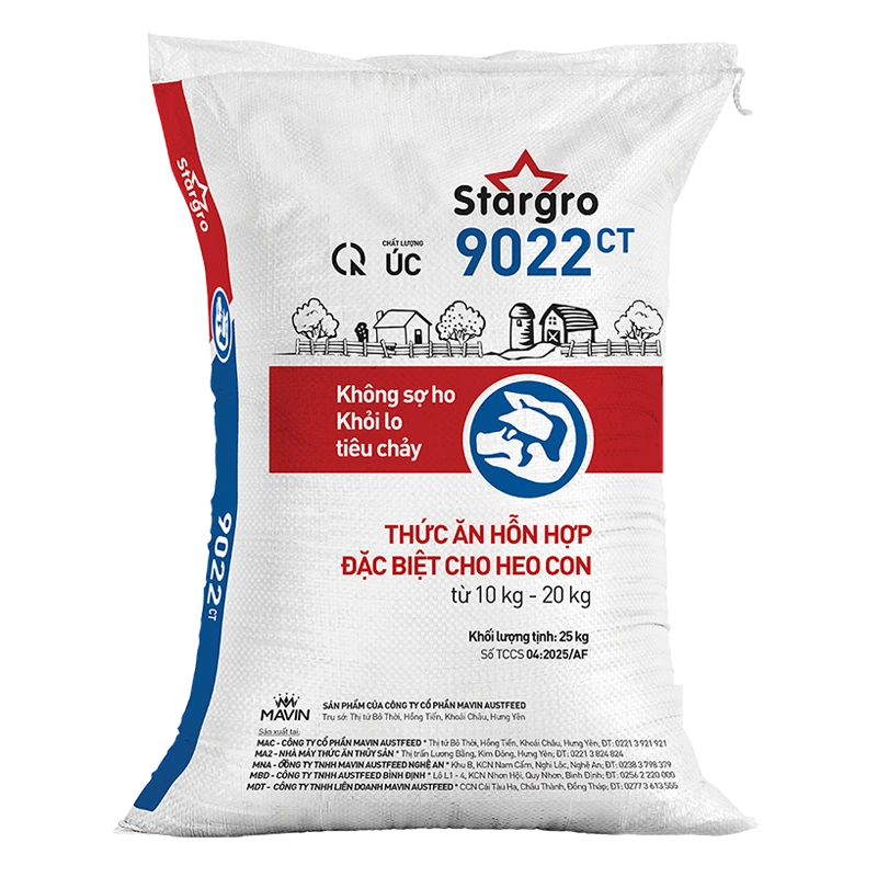 9022CT – Thức ăn hỗn hợp đặc biệt cho heo con 10kg – 20kg, thương hiệu Mavin Austfeed