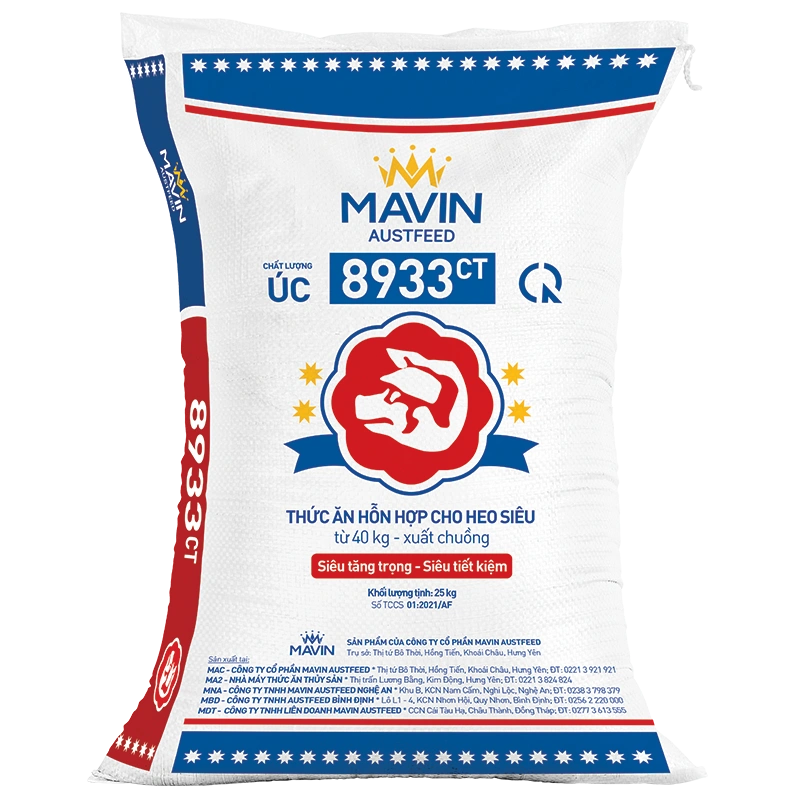 8933CT – Thức ăn hỗn hợp cho heo siêu 40kg – xuất chuồng, thương hiệu Mavin Austfeed