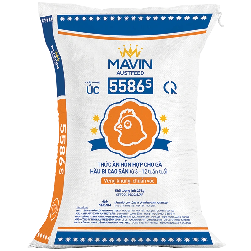 5586S – Thức ăn hỗn hợp cho gà hậu bị cao sản từ 6 – 12 tuần tuổi, thương hiệu Mavin Austfeed